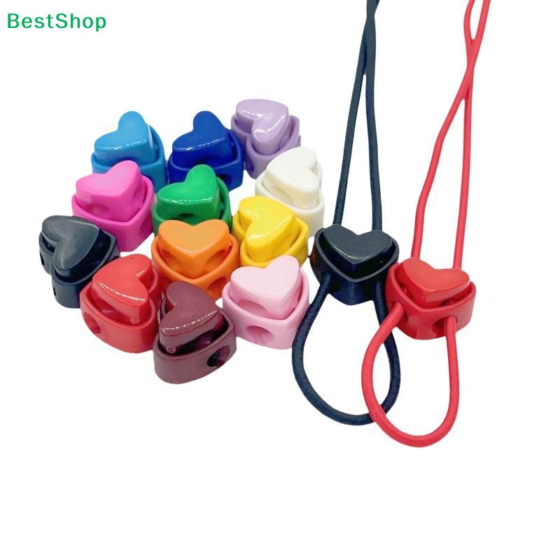 Bunte herzförmige Kordelstopper - Wiederverwendbare Kordelstopper für Taschen, Kleidung & Accessoires(Verschiedene Farben)