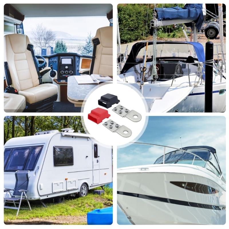 2340 Battery Terminal Mount Marine Spare Parts Positive and Negative for RVs 32V 100A Tin-plated Copper BusBars