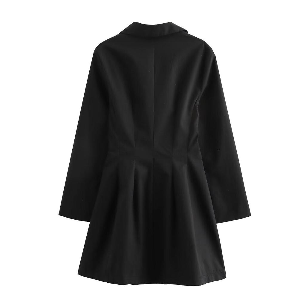 2024 Autumn Women's European & American Style Polo Collar Long Sleeve Dress