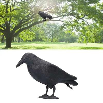 Black Scarer Pigeon Deterrent Lifelike Hunting Decoy Outdoor Life Size Crow  Courtyard Garden