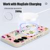 Peony Flower Case For Samsung Galaxy S25 S24 S23 S22 Ultra Plus S24 S21 FE For Magsafe Wireless Charge Magnetic Soft Phone Cover