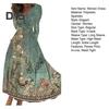 Women Elegant Floral Print Maxi Dress V neck Long Sleeve High Waist Gown Dress A Line Long Dress Streetwear