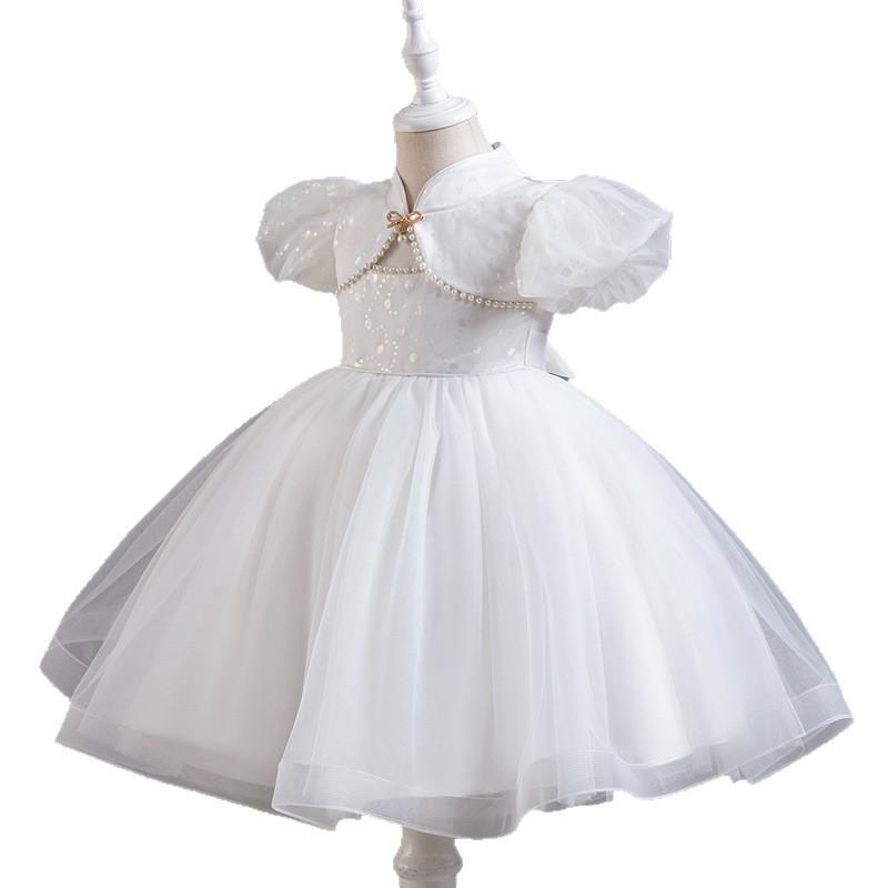 Girls' Chinese Princess Dress - Summer Wedding Performance Mesh Skirt