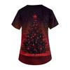 Women's Fashion V-neck Short Sleeve Workwear With Pockets Christmas Printed Tops