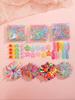 1200 Pcs New Dopamine Fashion Colored Hair Rope Small Flower Grab Set For Women Children As Gift (Color Random)