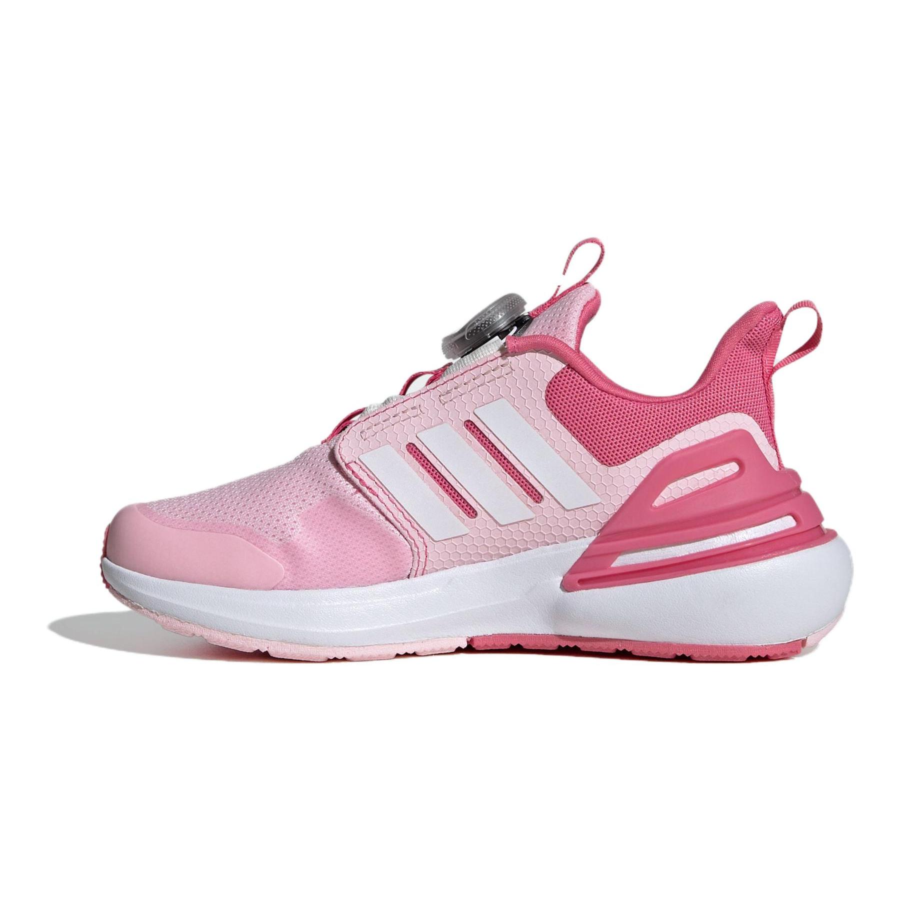 

New Adidas Rapidasport Bounce Closure Cushioning Wear Resistant Low Top Kids Running Shoes Pink Kids IF8541 35.5