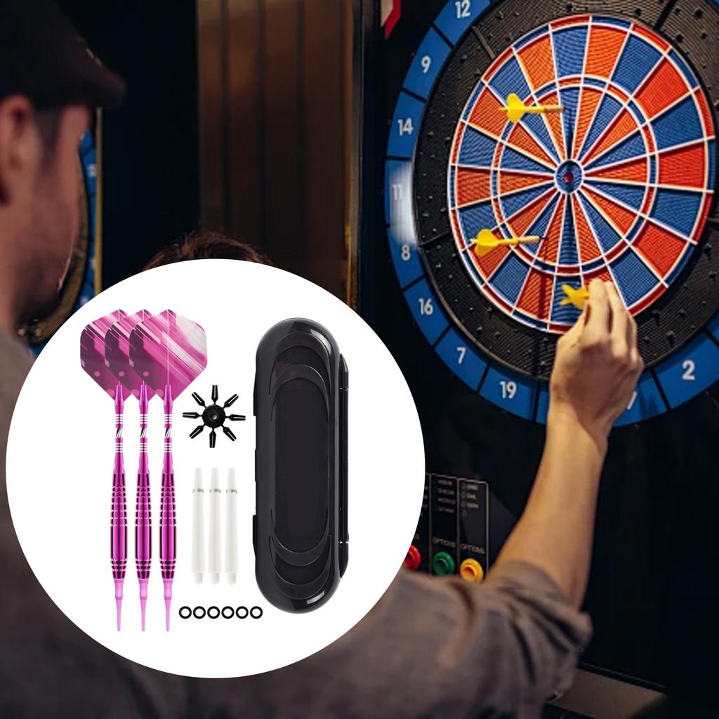 3 Pack Standard Metal Darts Professional 19 Grams Darts With Aluminum Shafts, Brass Barrels Soft Tip & Additional Shafts