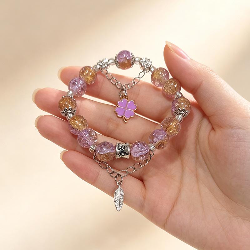 Summer Special Two-Tone Glass Beads Floral Bracelet – Luxurious & Soft Design for Women and Students
