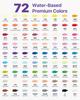 JusArt Acrylic Paint Marker Set, 72-Color Bold Tip Water-Based Markers with Glitter Colors