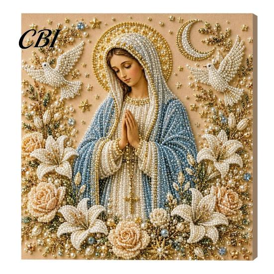 Einzigartige Schreibtisch-Dekorationen DIY Jesus Perlenkunst-Set, Diamantmalerei für Erwachsene, Christliches Mosaik Kreative Schlafzimmer-Accessoires Bastel Christ