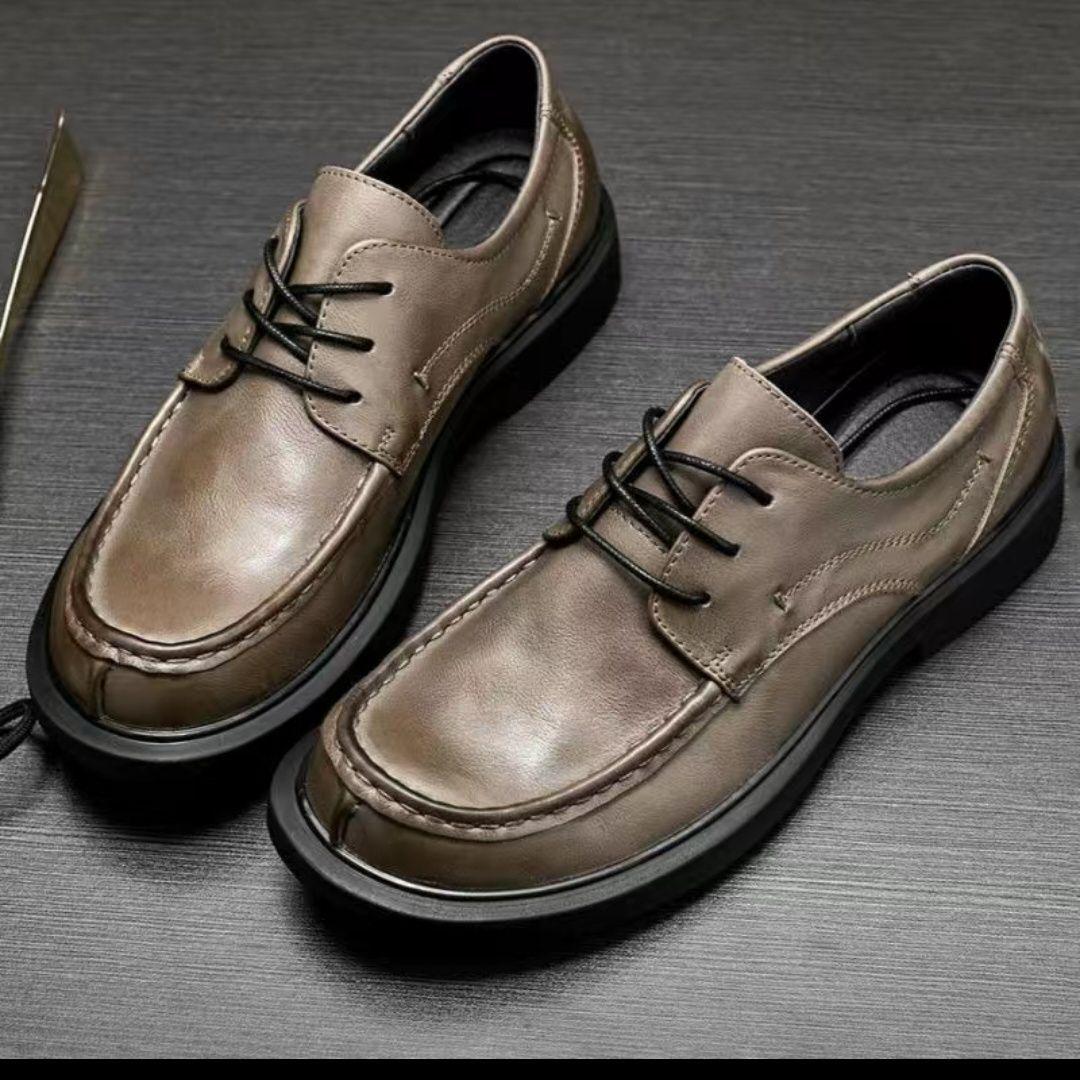 

Чоловіче високоякісне ретро шкіряне повсякденне взуття - М яка, дихаюча, дезодоруюча коров яча шкіра для весняно-осінніх поїздок на роботу 40 темного кольору хакі