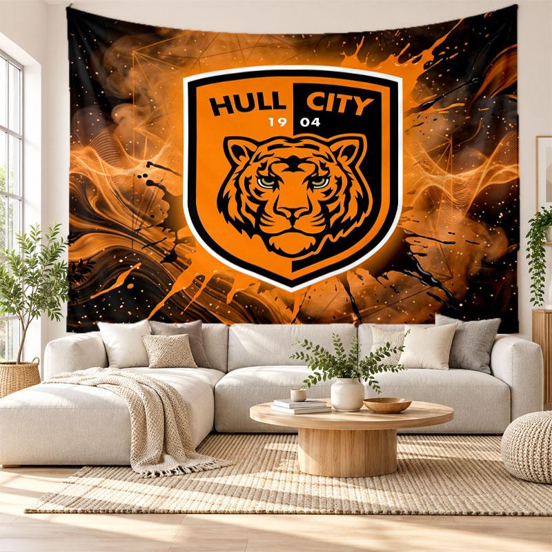 Hull City Football Wall Tapestry, Soft Fabric Wall Hanging, Decorative Backdrop For Bedroom Home Wall Art
