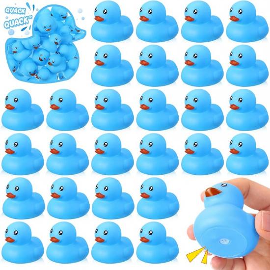 Hungdao 24 Pcs 2 Inch Mini Pink Rubber Ducks for Kids Children Party Favors Bulk Bath Ducks Summer Pool Floating Toys Birthday Gifts for Boys Girls синий