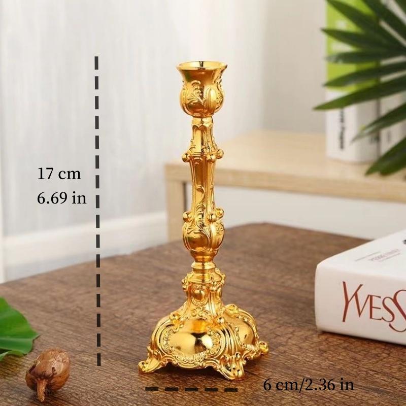 

Vintage Candlestick, Decoration For Dinner Candlelight Lighting Ins Wind Shooting Background Furniture Decor Vintage Style 17cm&1Pc