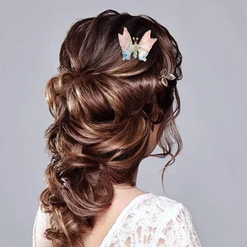 Flying Butterfly Hair Clip for Girls 3D Moving Wing Hairpins Rhinestones Barrettes Hair Styling Accessories for Women