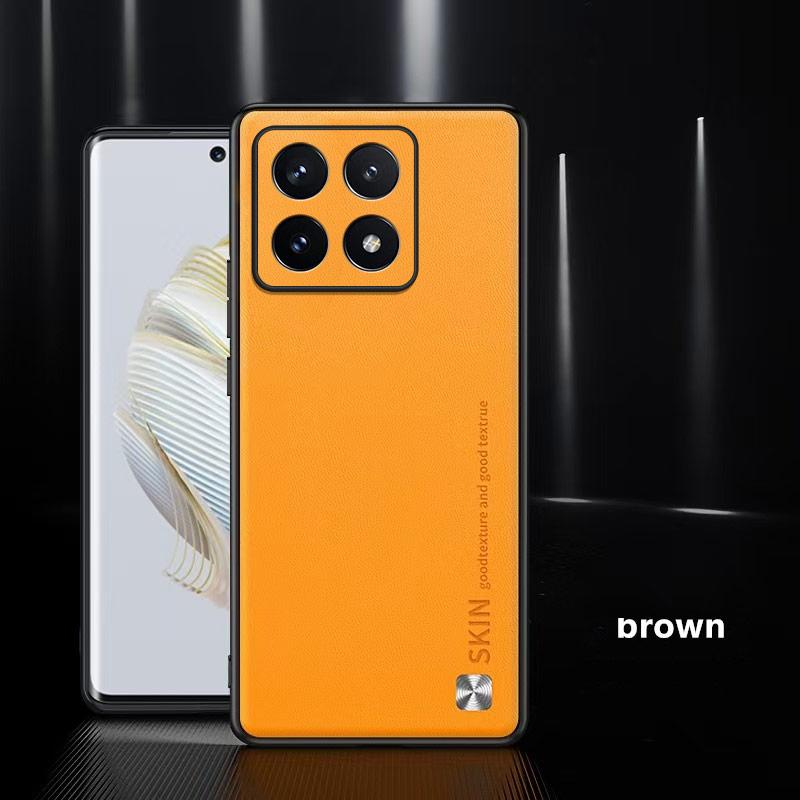 

Роскошный кожаный тонкий мягкий чехол для телефона Xiaomi 14T Pro 12T Poco X6 X5 M6 M4 Pro Redmi Note 14 Pro 13 12 11 однотонный матовый противоударный бампер Redmi Note 13 Pro 4G оранжевый
