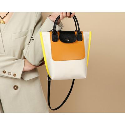 Nylon Color-blocked Tote Bag, Large Capacity Shoulder Bag, High-end Texture, Fashionable Handbag, Versatile Women's Bag