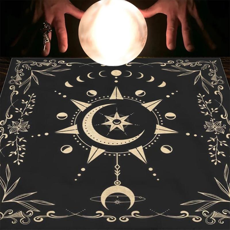 Astrology Tarots Table Altar Cloth Metaphysical Board Game Mat Pendulum Divinations Altar Tablecloth Board Game Card Pad