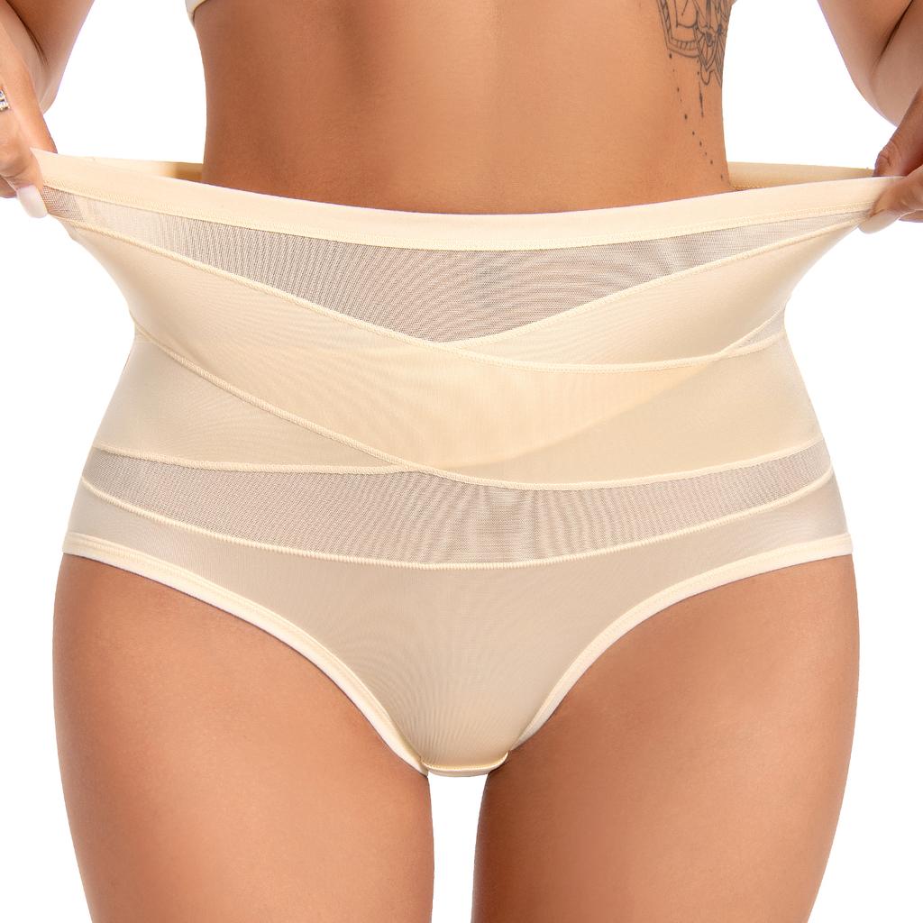 Women's High Waisted Underwear Slimming Shapewear Full Coverage Compression Briefs Postpartum Tummy Control Panties Waist Trainer Body Shaper