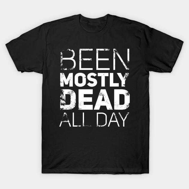 

Men Black Print T-shirt Mostly Dead All Day No-Cut Transfer Paper Print Cotton Tshirt 3XL чёрный