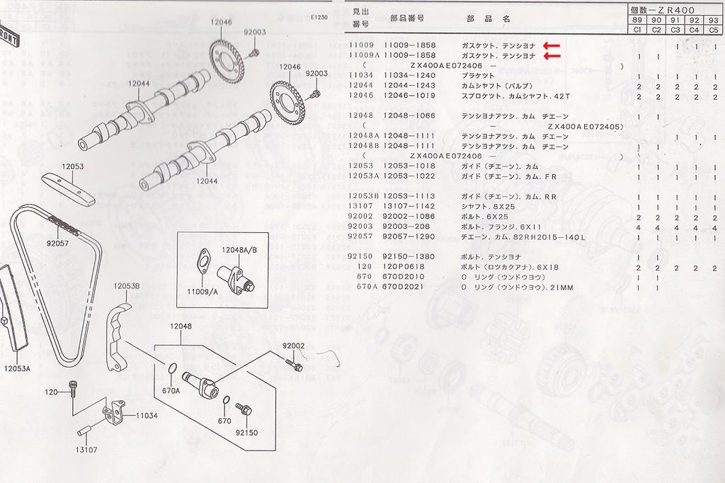 [427] Tensioner Gasket Compatible with 11009-1858 Zephyr 400/Chi/Z400FX/Z400GP/GPZ400F GK-E-TS GK-E-TS