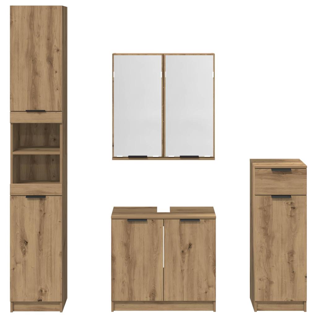 Bathroom Furniture Set 4 Pcs. Artisan Oak 64.5 X 33.5 X 59 Cm