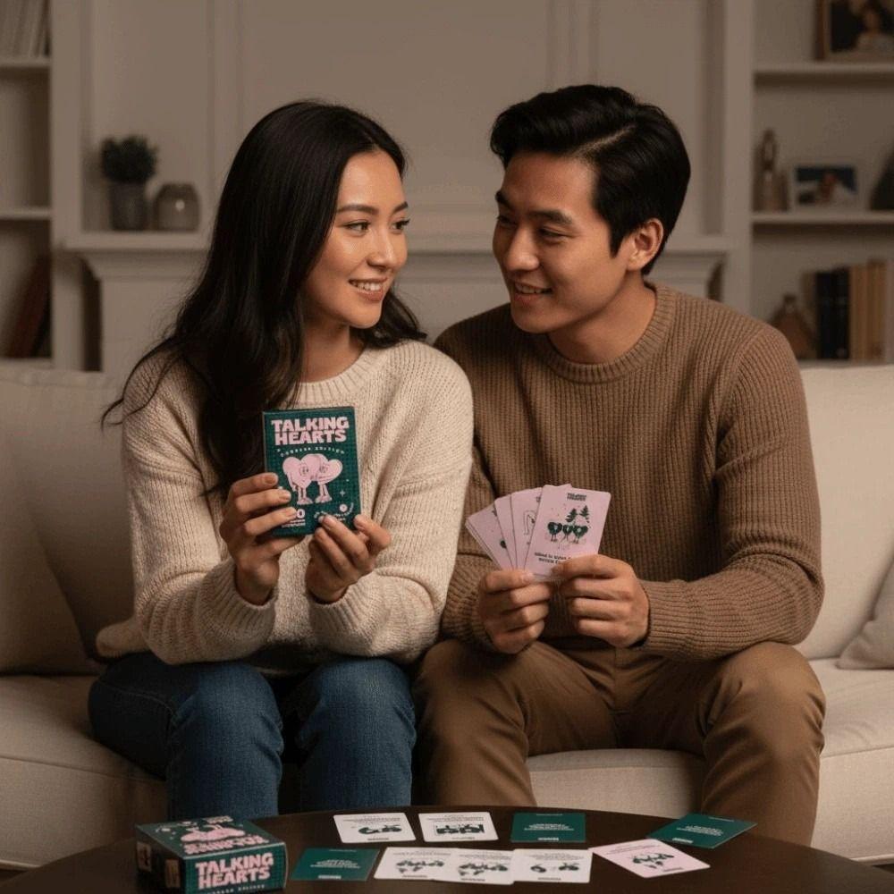 200 Fragen Talking Hearts Kartenspiel Kleine Bilder Papier-Klappspielzeug Party-Spiel Requisiten Roadtrips