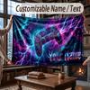 Neon Colorful Theme Throw Blanket Custom Name Text Personalized Blanket Soft Cozy Blanket for Home Sofa Bed