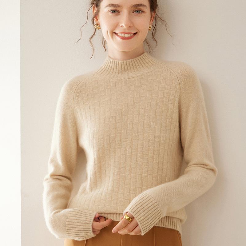 Women's Thick Cashmere Raglan Cable Knit Sweater – Autumn/Winter Loose Designer Pullover