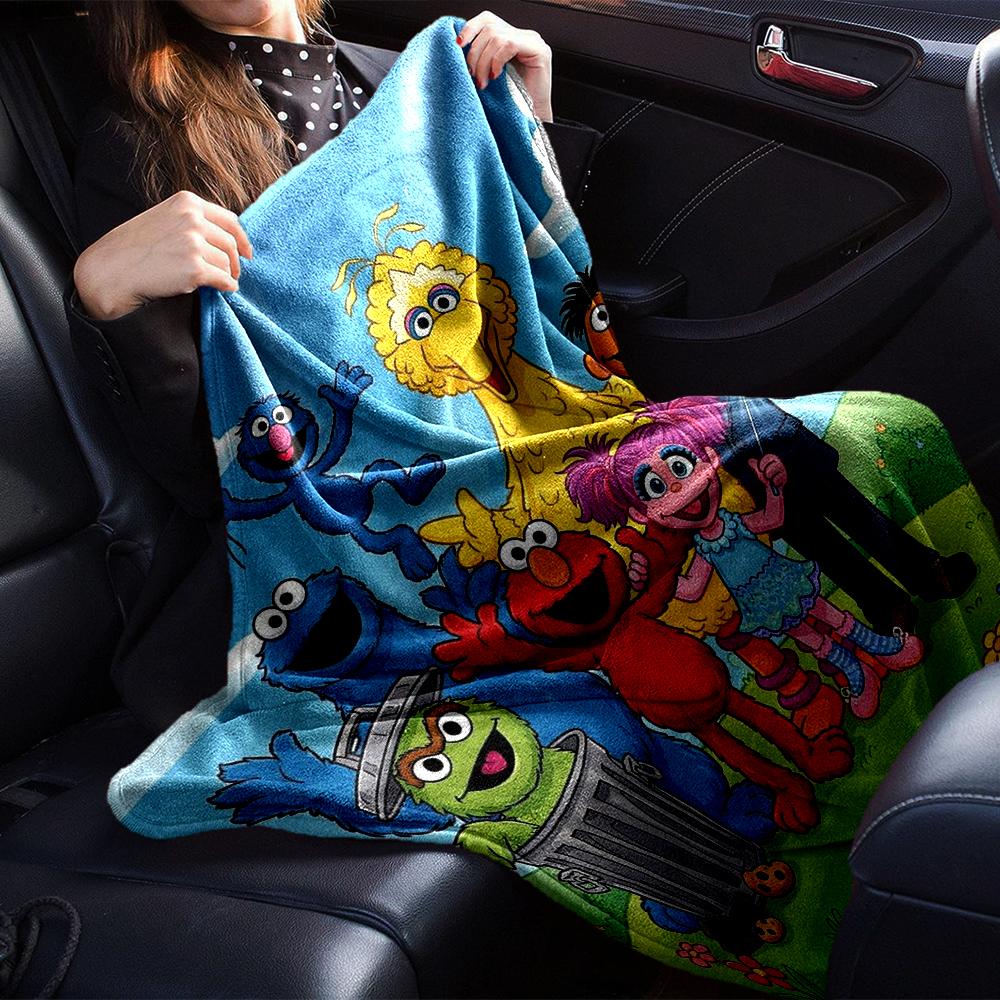 Sesame Street Theme Printed Blanket - Perfect for Couch, Bed, Travel & Outdoor Use | Machine Washable, Cozy & Durable.