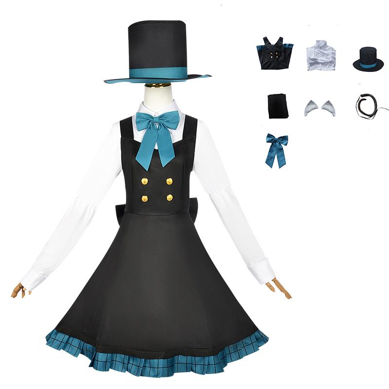 

Genshin Lyney Impact Lynette Cosplay Costume Party Clothes Makeup Props Outfit Lynette,XL