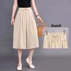 Ice Silk High Waist Wide Leg Capri Pants - Women's Korean Style Loose Fit Summer 2025.