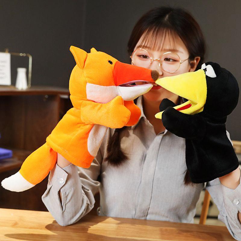 920L for Creative Hand Puppet Storytelling Finger Puppets Cloth Puppets Party Toy for Kids Crow Plush Puppet Decor