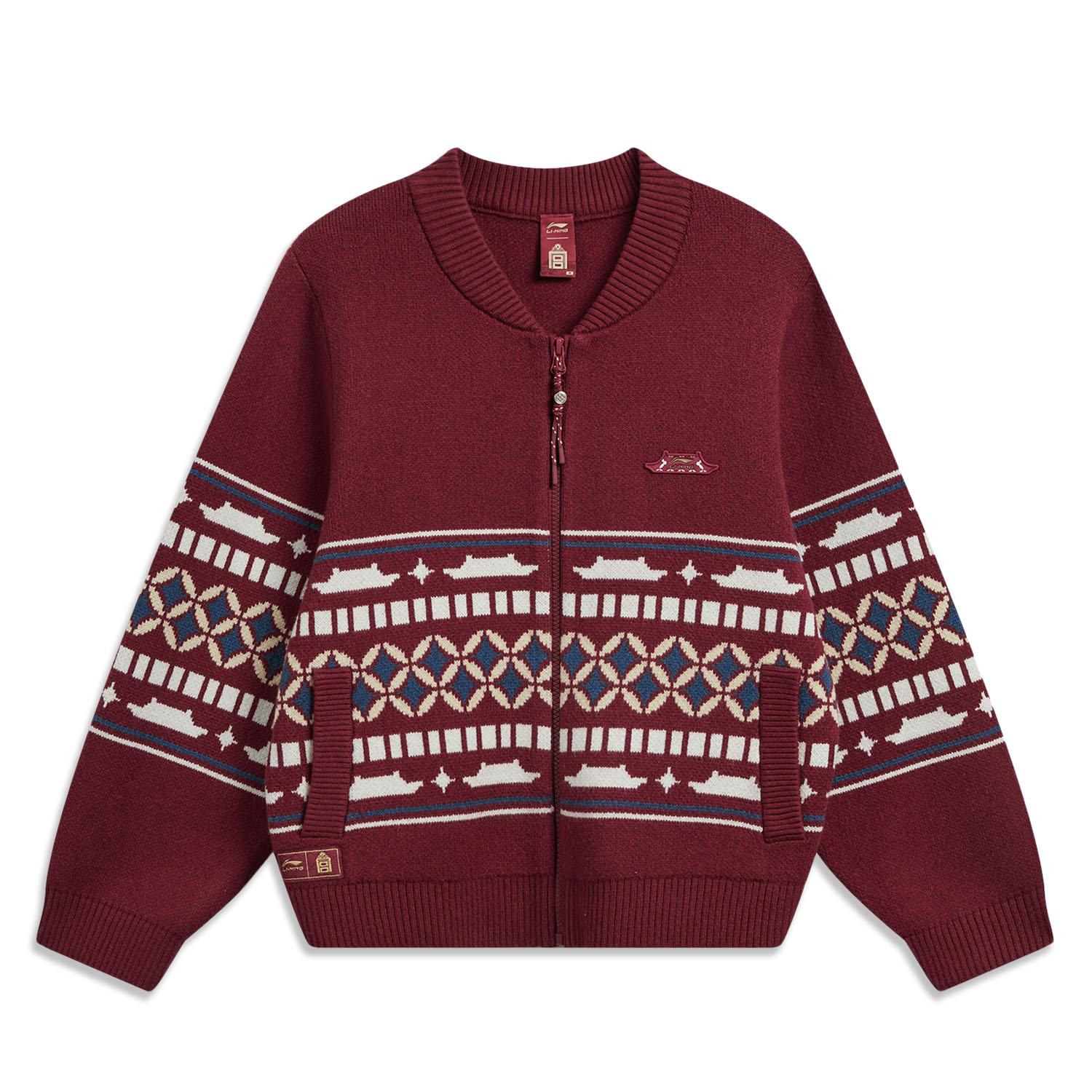 

Li-Ning Sports Lifestyle Series Chinese Culture Color Block Zipper Soft Breathable Versatile Casual Long Sleeve Sweater Women sweater AMBW044-6 XL