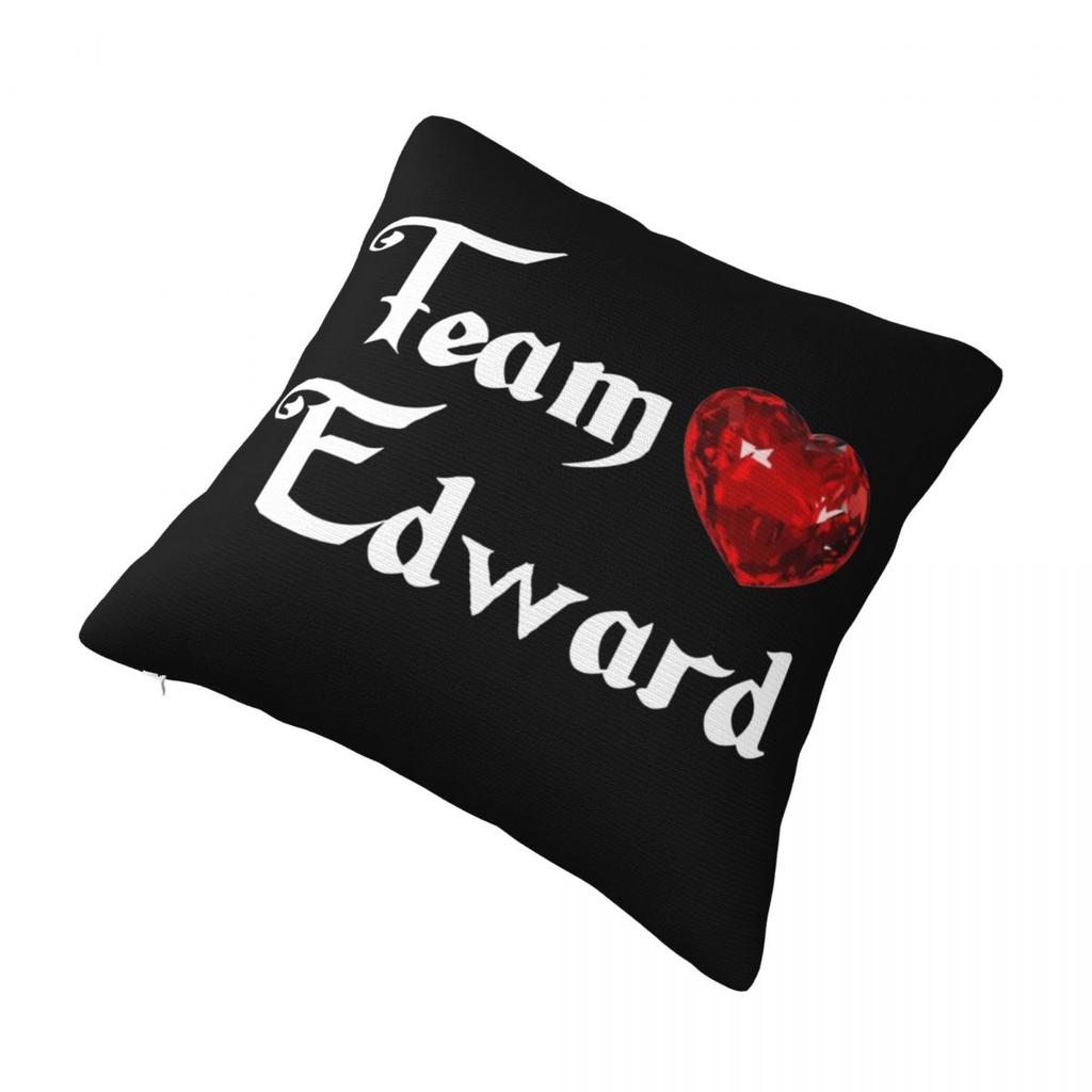 Team Edward Twilight Pillowcase Double-Sided Printing Fabric Cushion Cover Decorative Throw Pillow Case Cover Car Square 45*45Cm