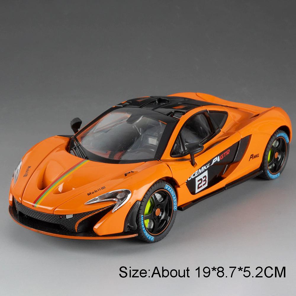 

1:24 P1 Senna Car Toy Model Alloy Diecast Doors Opened Supercar Wheel Steering Shock Absorption Models for Children s Toys