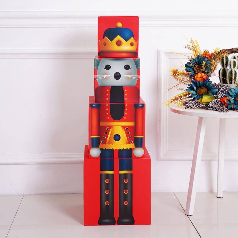 Bunte Nussknacker Stapelboxen Ideal für Weihnachtsdekoration und Partyarrangements