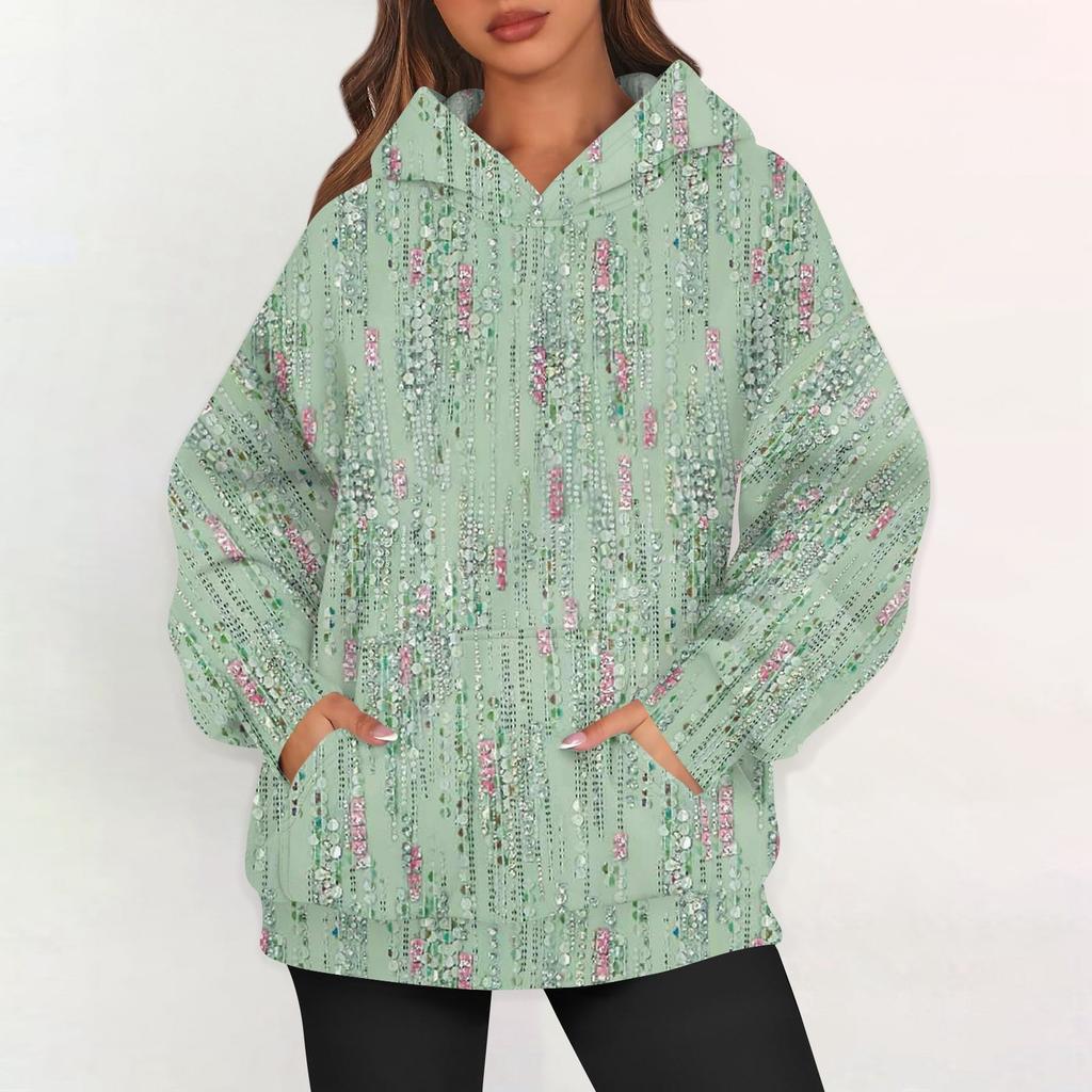 Dámské nadměrné mikiny s fleecovou kapucí, pulovry s dlouhým rukávem, outfity s kapsou