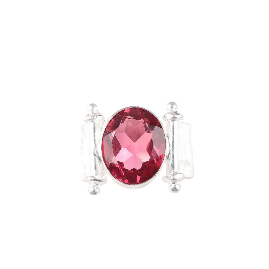 Pink Tourmaline Gemstone 925 Sterling Silver Jewelry Handcrafted Partywear Ring RR-22-8