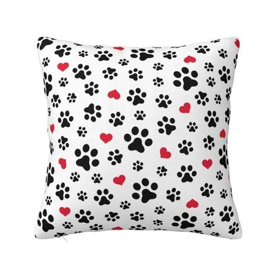 Dog Paw Cat Heart Footprints Cushion Cover 40*40 Cm Polyester Throw Pillow Case Bedroom Decoration Bedding Sofa Pillowcase