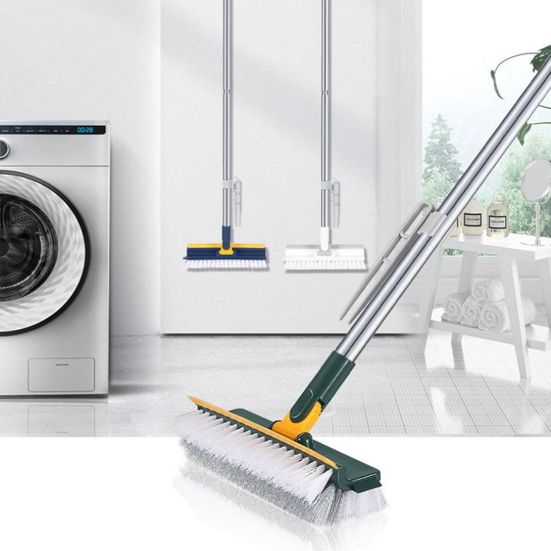 Floor Scrub Brush 3 In 1 Long Handle Removable Adjustable Wiper Broom Tools Tile Magic Squeegee Cleaning Kitchen Bathroom Brush