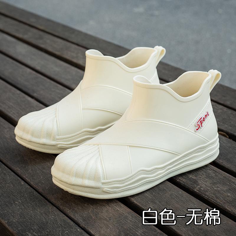 Fashion Rain Shoes Women's Outer Wear Adult Rain Boots Non-slip Versatile Shell Head Water Shoes Waterproof Glue Shoes Women's Summer