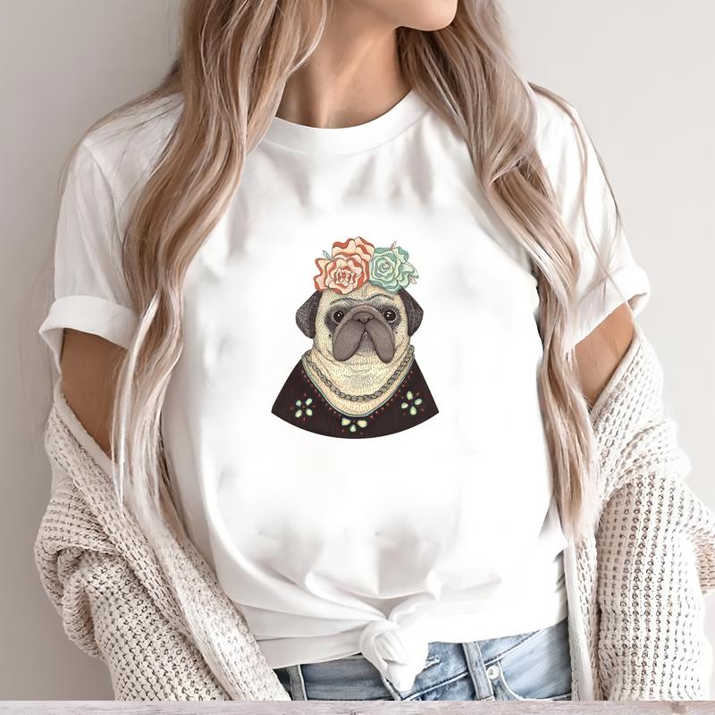 Women's T-shirt, Short-sleeve, Cute and Trendy, Perfect for Summer Daily Fashion Wear.