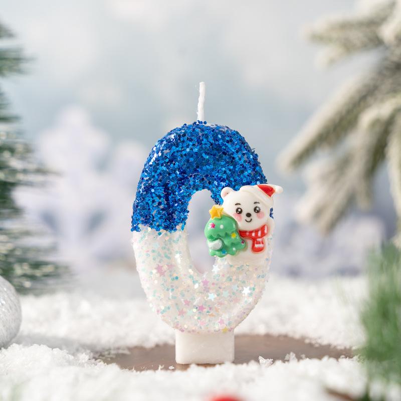 

Инновационное украшение атмосферы рождественской вечеринки Снеговик Цифры Свечи 0