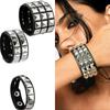 Black Leather Goth Square Washer Rivet Bracelet Cuff Wristband Punk Stainless Steel Bracelets for Armbands Men Women Party Gift