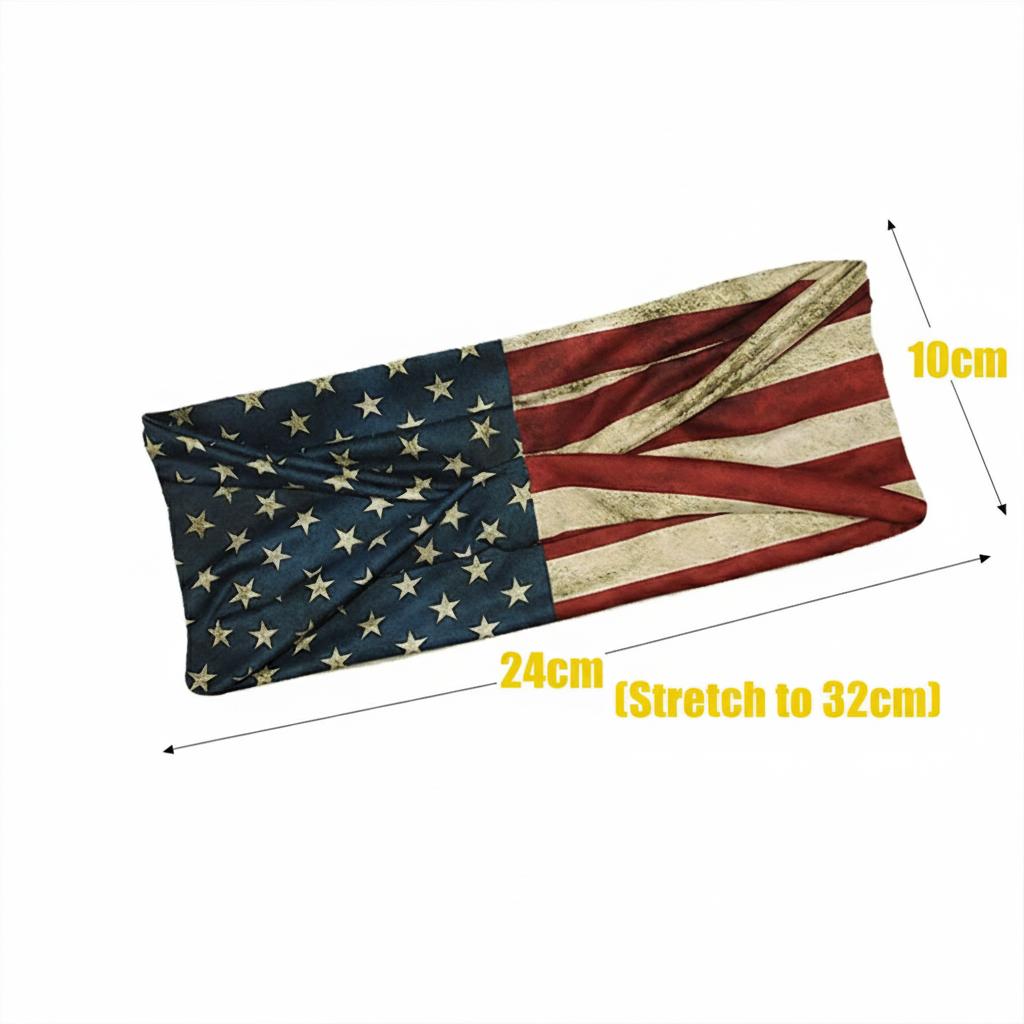 Boho Fitness Headband Flag Print Stretch Hair Band Men Women Anti Slip Sweat Absorbing Yoga Scarf Spring Summer Outdoor