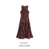 Kaslead New Arrival Women's Clothing Fashion Style Fashion Minimalist Print Chiffon Laminated Sleeveless Dress