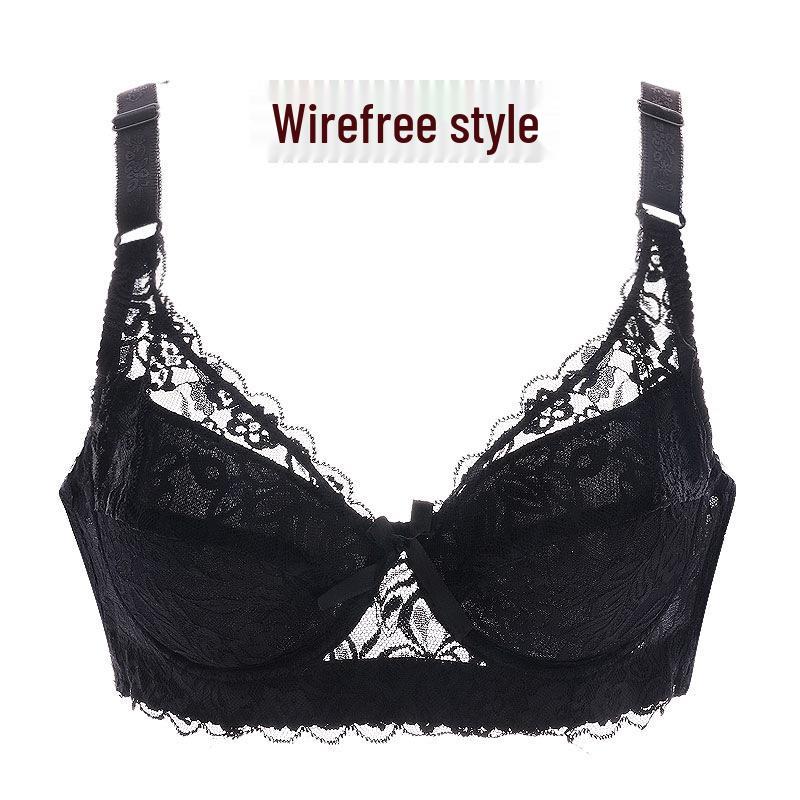 Plus Size Wireless Push-Up Lace Bra - Comfortable Support for Women