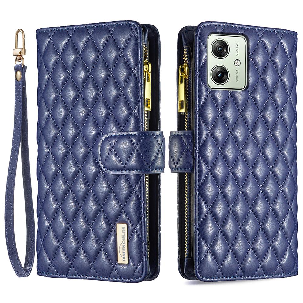 BINFEN COLOR BF Style-15 For Honor X6a 4G Wallet Cover Leather Zipper Pocket Phone Case