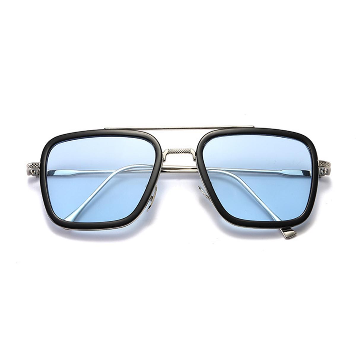 

1 пара мужских очков в металлической геометрической оправе в стиле пилота в стиле ретро